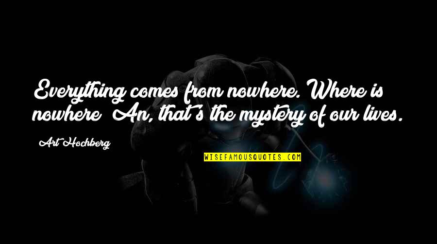 Alagado Quotes By Art Hochberg: Everything comes from nowhere. Where is nowhere? An, Alagado Quotes By Art Hochberg: Everything comes from nowhere. Where is nowhere? An,