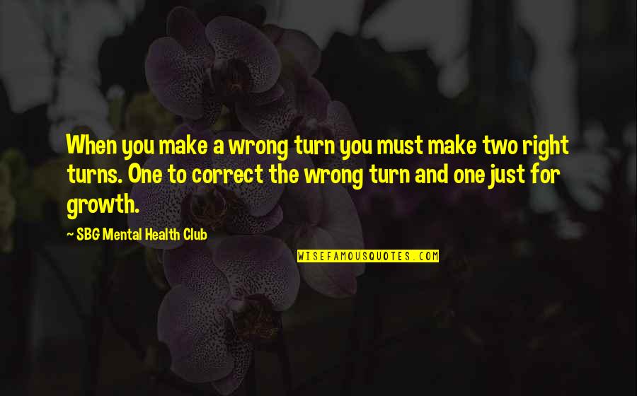 Alagar In English Quotes By SBG Mental Health Club: When you make a wrong turn you must