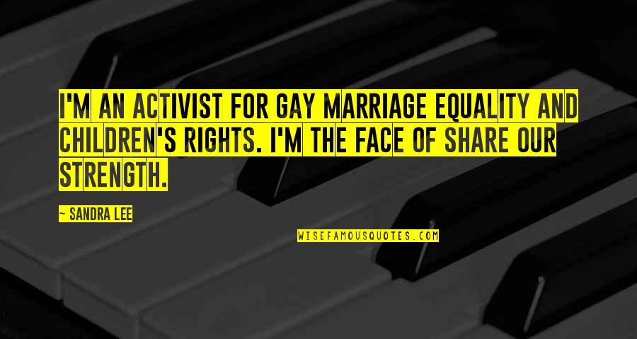 Alaikum Lewis Quotes By Sandra Lee: I'm an activist for gay marriage equality and Alaikum Lewis Quotes By Sandra Lee: I'm an activist for gay marriage equality and
