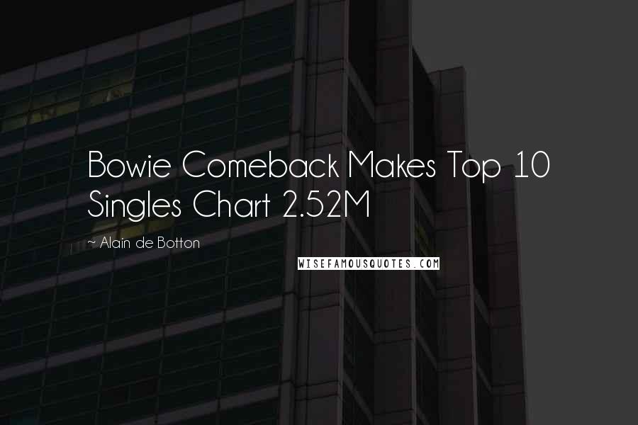 Alain De Botton quotes: Bowie Comeback Makes Top 10 Singles Chart 2.52M