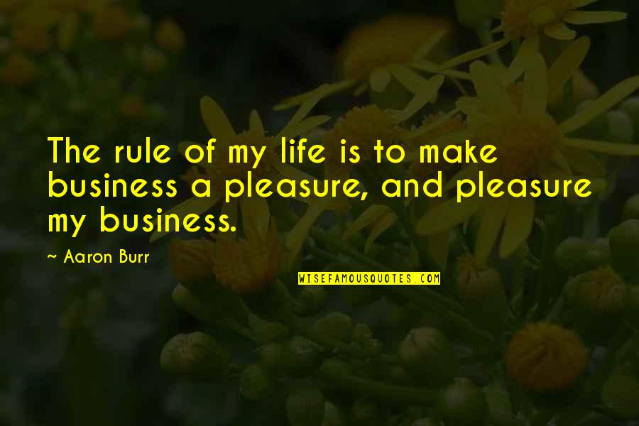 Alaine Quotes By Aaron Burr: The rule of my life is to make