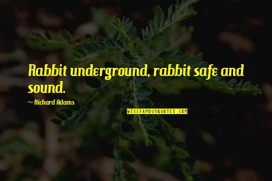 Alakai Hotel Quotes By Richard Adams: Rabbit underground, rabbit safe and sound. Alakai Hotel Quotes By Richard Adams: Rabbit underground, rabbit safe and sound.