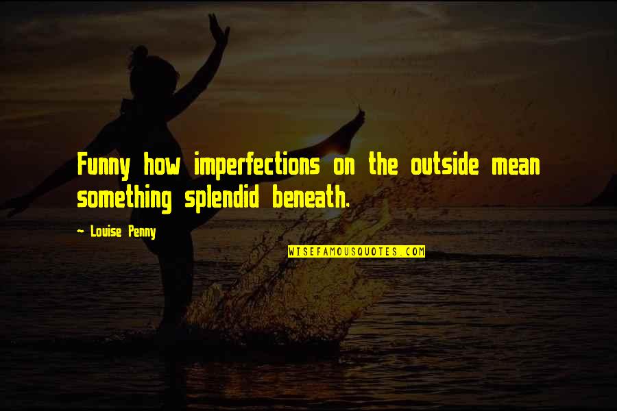 Alamang Quotes By Louise Penny: Funny how imperfections on the outside mean something