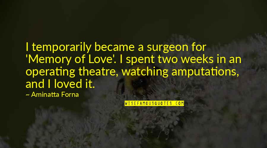 Alamast Quotes By Aminatta Forna: I temporarily became a surgeon for 'Memory of