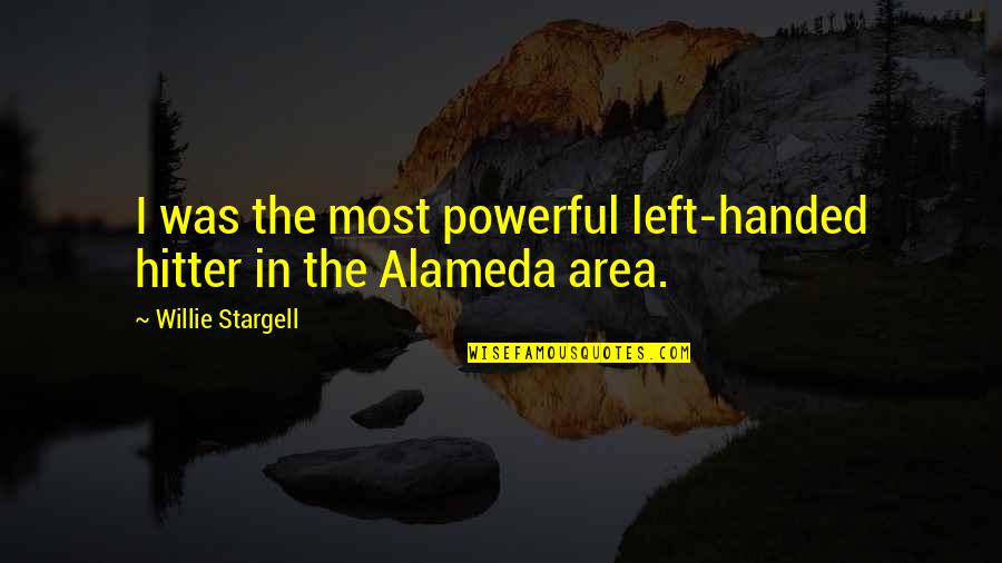 Alameda Quotes By Willie Stargell: I was the most powerful left-handed hitter in