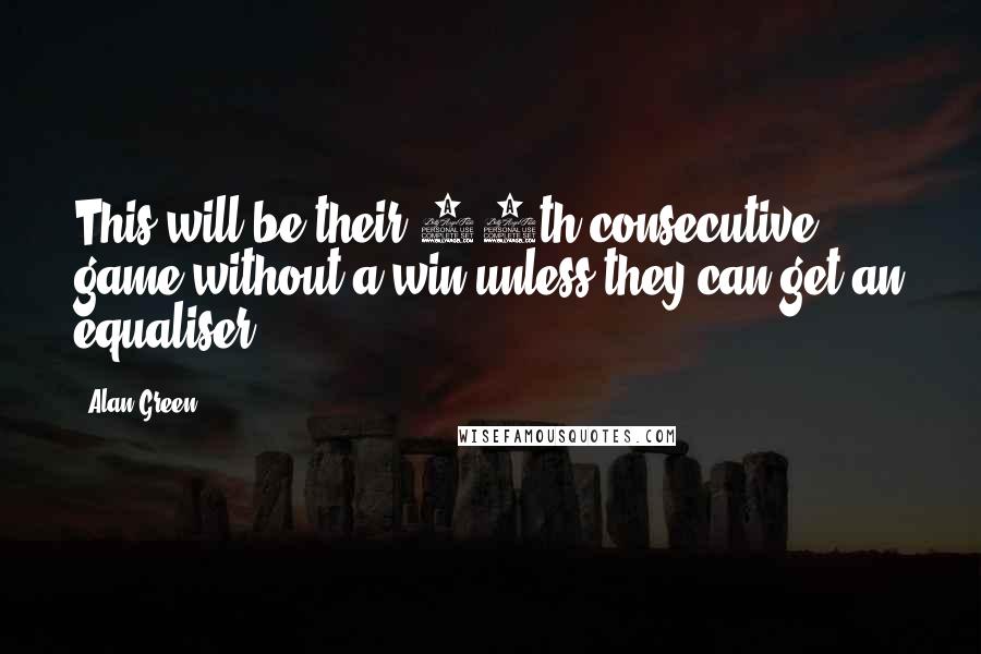 Alan Green quotes: This will be their 19th consecutive game without a win unless they can get an equaliser.