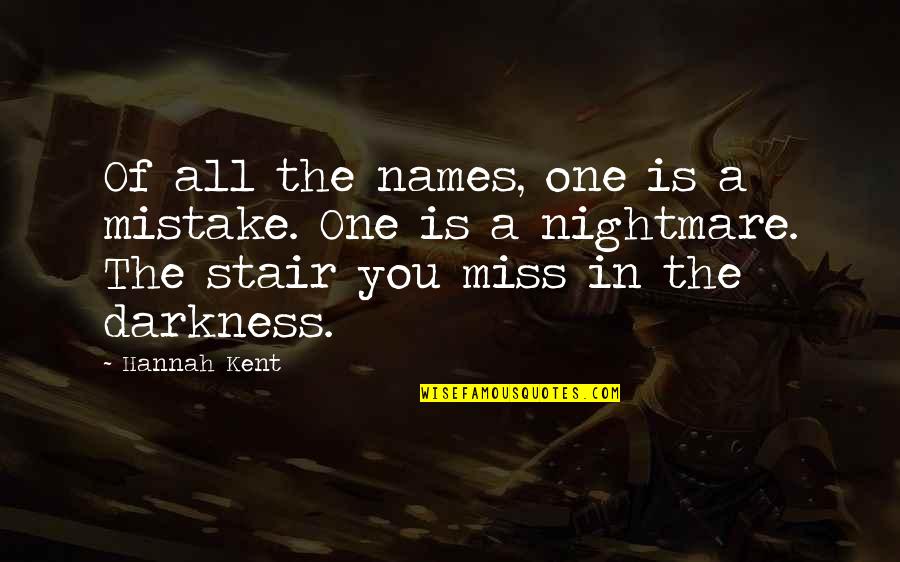 Alan Sepinwall Quotes By Hannah Kent: Of all the names, one is a mistake. Alan Sepinwall Quotes By Hannah Kent: Of all the names, one is a mistake.