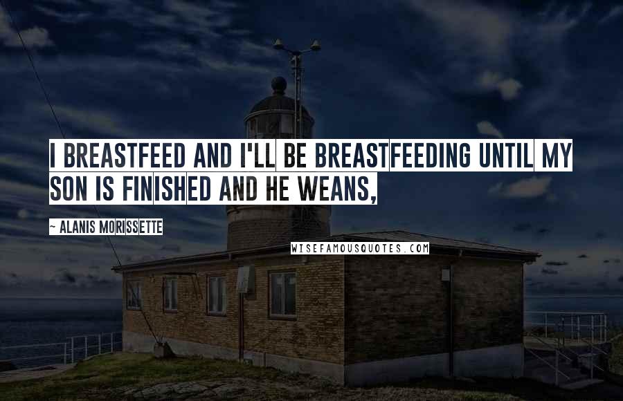 Alanis Morissette quotes: I breastfeed and I'll be breastfeeding until my son is finished and he weans,