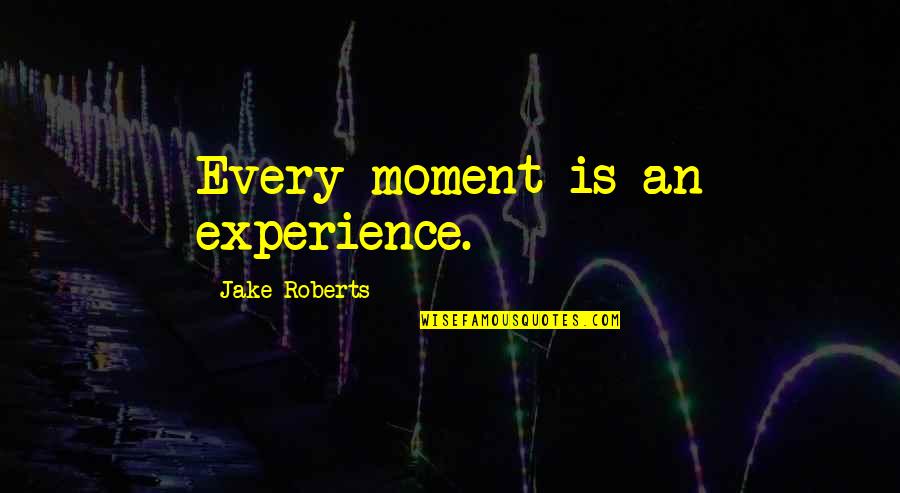 Alappat Jewellers Quotes By Jake Roberts: Every moment is an experience.