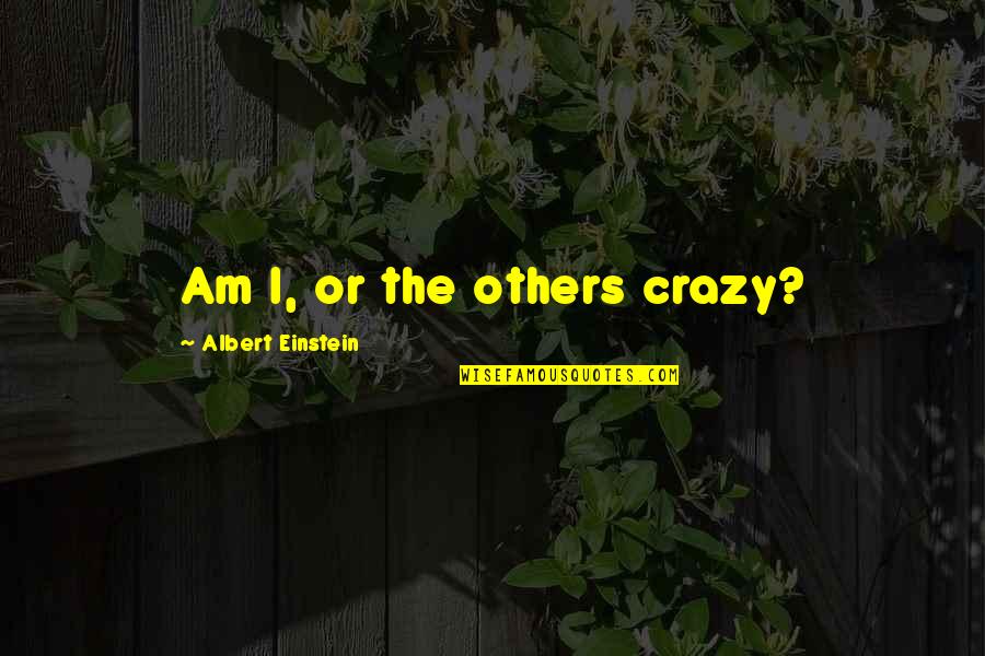 Alarmen Gebruiken Quotes By Albert Einstein: Am I, or the others crazy?