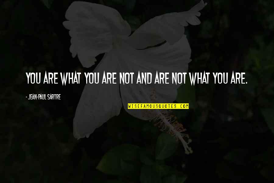 Alarmingly Increased Quotes By Jean-Paul Sartre: You are what you are not and are
