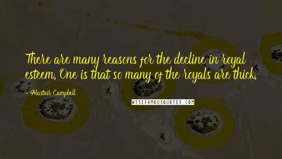 Alastair Campbell quotes: There are many reasons for the decline in royal esteem. One is that so many of the royals are thick.