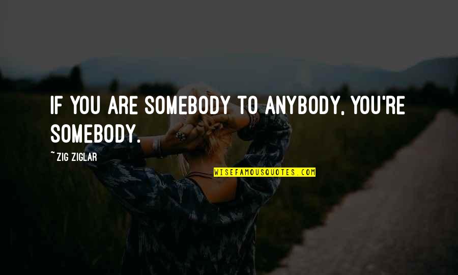 Alayan Hnos Quotes By Zig Ziglar: If you are somebody to anybody, you're somebody. Alayan Hnos Quotes By Zig Ziglar: If you are somebody to anybody, you're somebody.