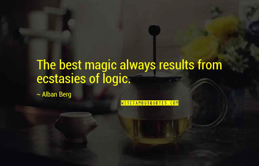 Alban Berg Quotes By Alban Berg: The best magic always results from ecstasies of