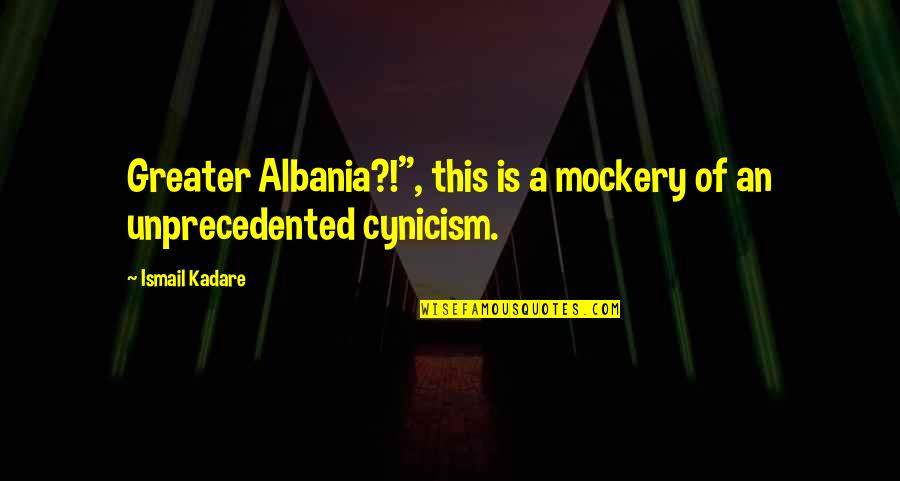 Albania's Quotes By Ismail Kadare: Greater Albania?!", this is a mockery of an