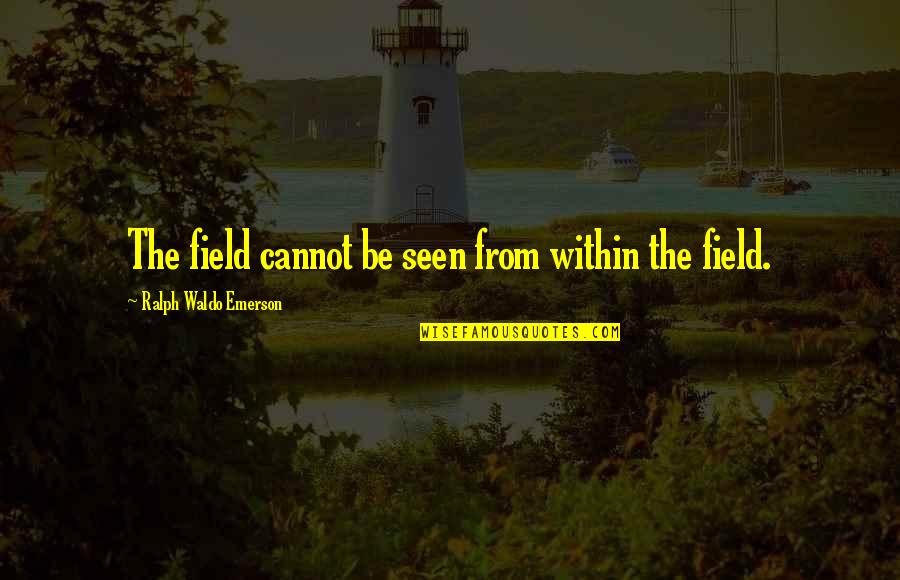 Albenga Isolation Quotes By Ralph Waldo Emerson: The field cannot be seen from within the