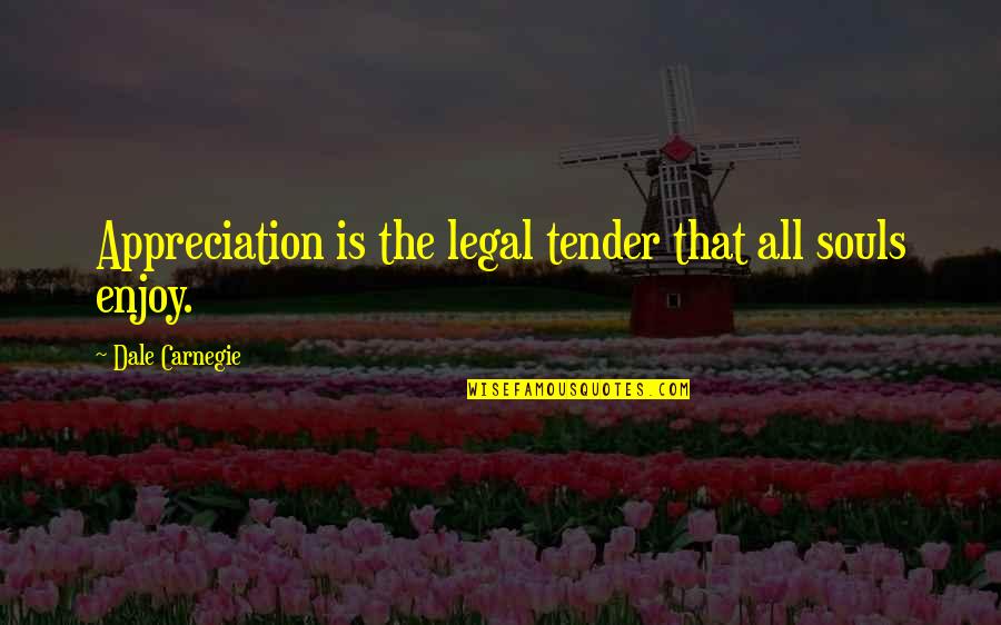 Alber Kami Quotes By Dale Carnegie: Appreciation is the legal tender that all souls
