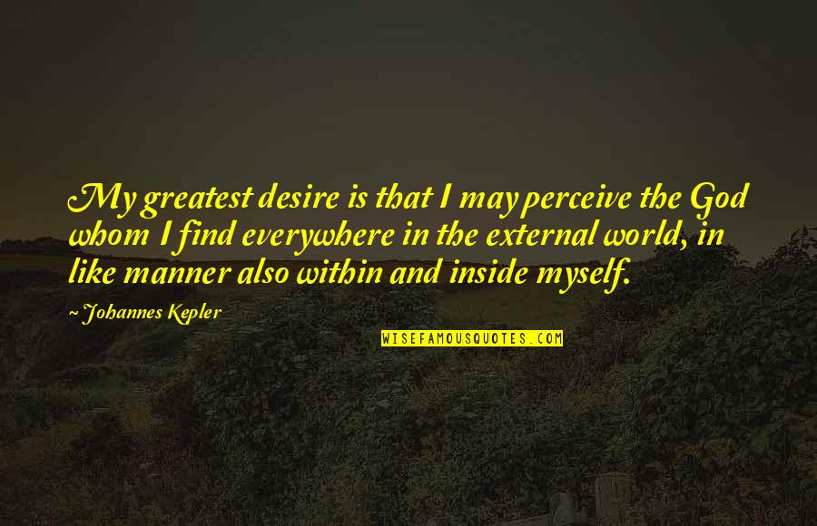 Albergar In English Quotes By Johannes Kepler: My greatest desire is that I may perceive