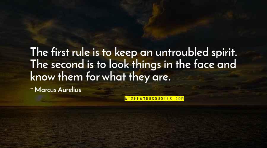 Albergue De Perros Quotes By Marcus Aurelius: The first rule is to keep an untroubled