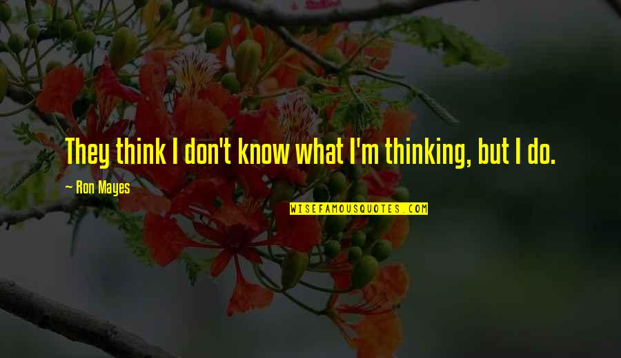Alberice Winery Quotes By Ron Mayes: They think I don't know what I'm thinking,