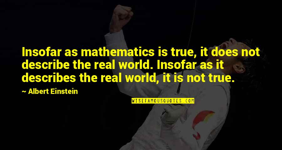 Albert Einstein Mathematics Quotes By Albert Einstein: Insofar as mathematics is true, it does not