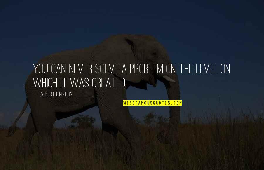 Albert Einstein Problem Quotes By Albert Einstein: You can never solve a problem on the