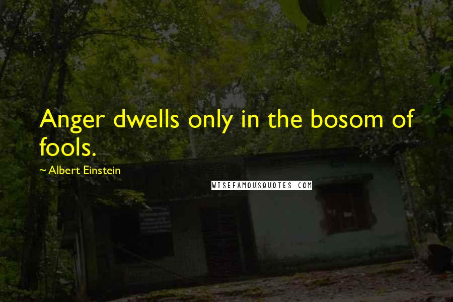 Albert Einstein quotes: Anger dwells only in the bosom of fools.