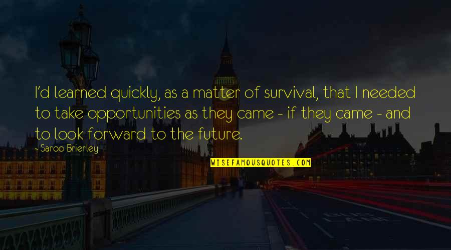 Albert Fert Quotes By Saroo Brierley: I'd learned quickly, as a matter of survival, Albert Fert Quotes By Saroo Brierley: I'd learned quickly, as a matter of survival,