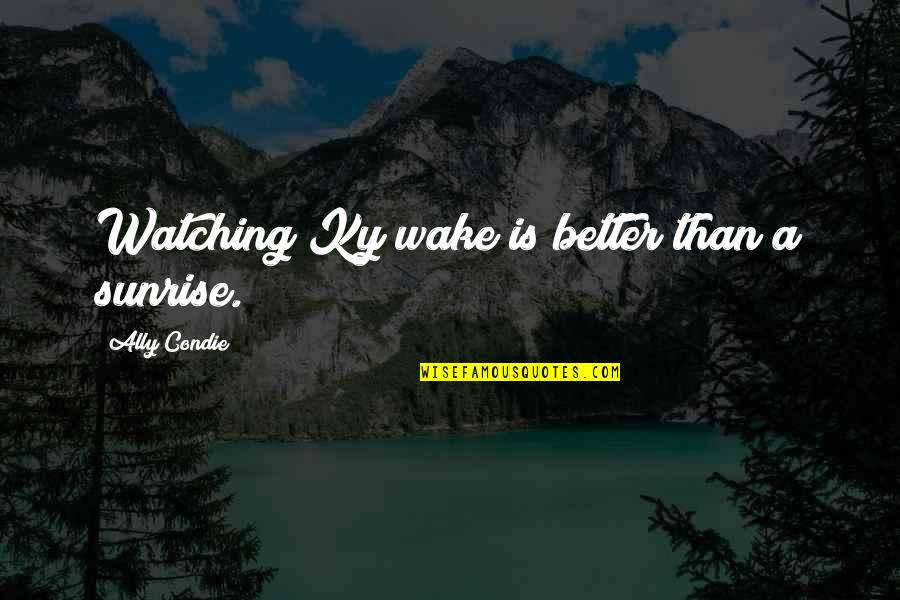 Albert Heijn Quotes By Ally Condie: Watching Ky wake is better than a sunrise.