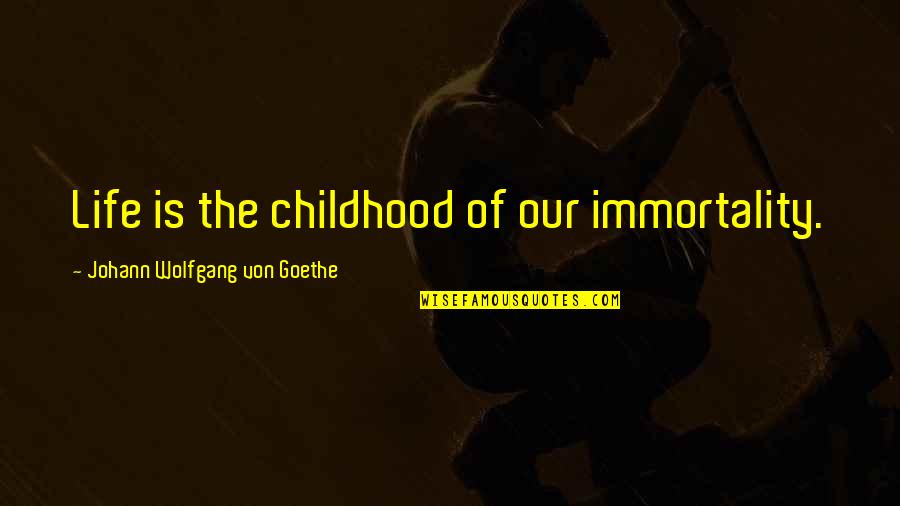 Albert K Cohen Quotes By Johann Wolfgang Von Goethe: Life is the childhood of our immortality.
