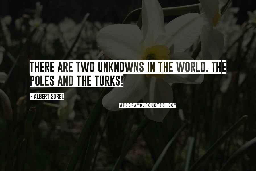 Albert Sorel quotes: There are two unknowns in the World. The Poles and the Turks!