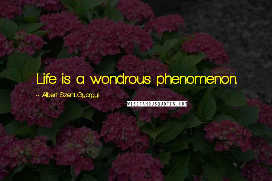 Albert Szent-Gyorgyi quotes: Life is a wondrous phenomenon.