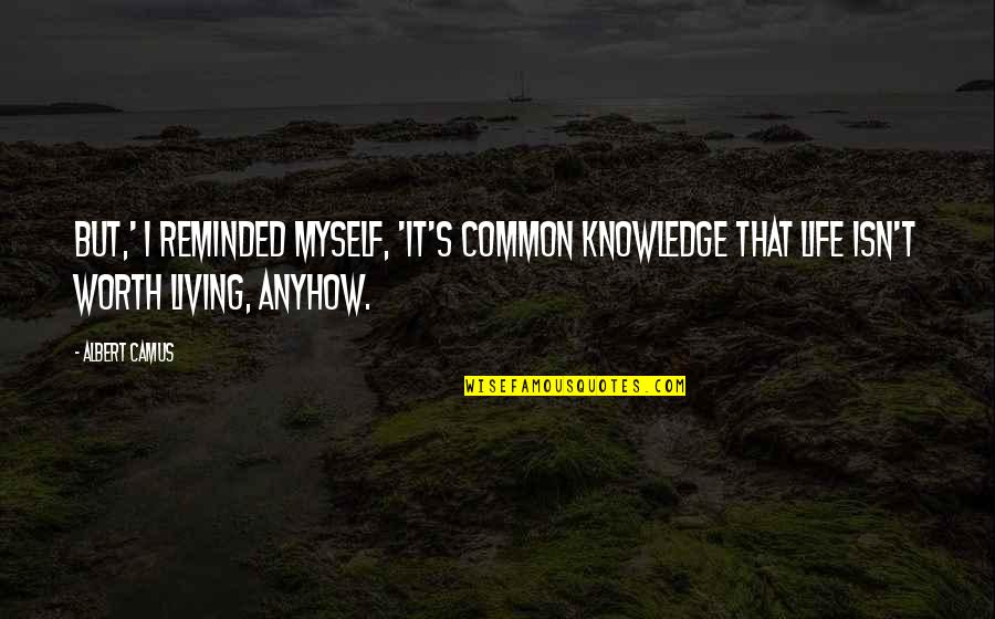 Albert's Quotes By Albert Camus: But,' I reminded myself, 'it's common knowledge that