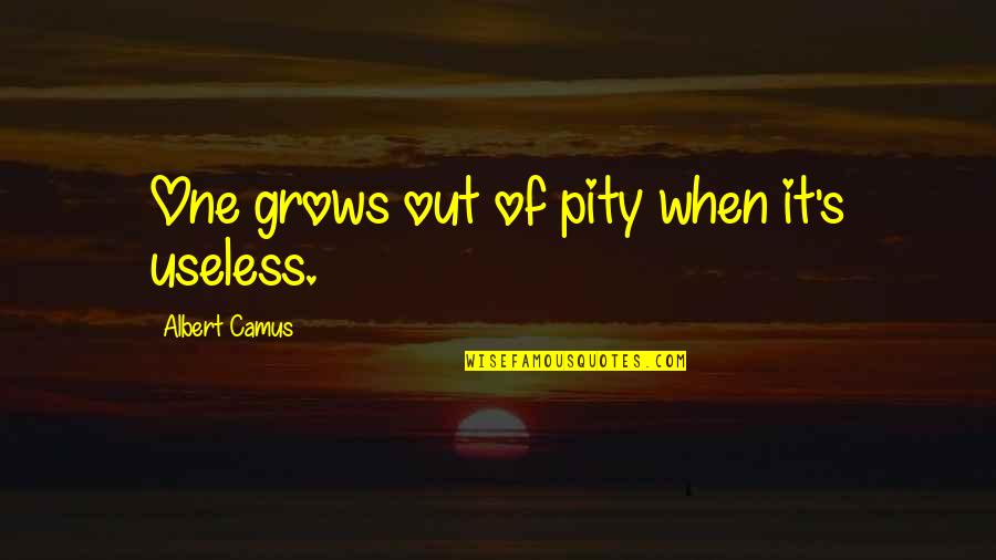 Albert's Quotes By Albert Camus: One grows out of pity when it's useless.