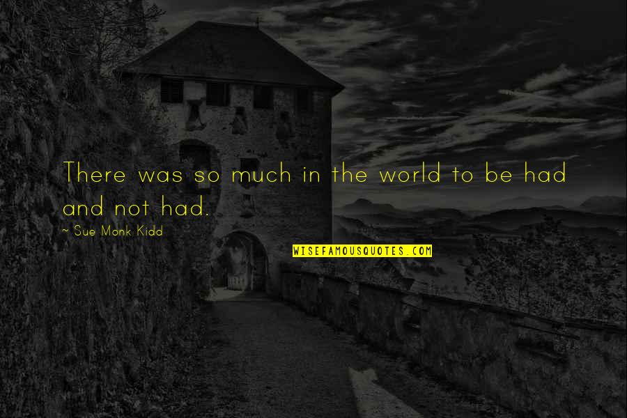 Alcanzar In English Quotes By Sue Monk Kidd: There was so much in the world to Alcanzar In English Quotes By Sue Monk Kidd: There was so much in the world to