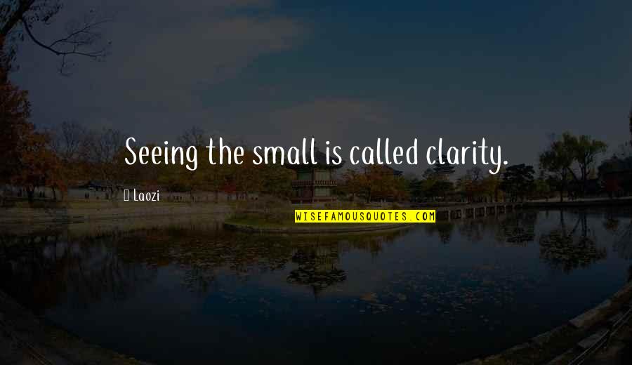 Alcanzar La Quotes By Laozi: Seeing the small is called clarity.