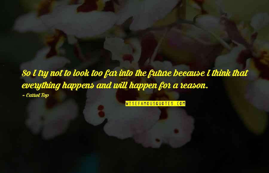 Alchemist Conspire Quotes By Carrot Top: So I try not to look too far