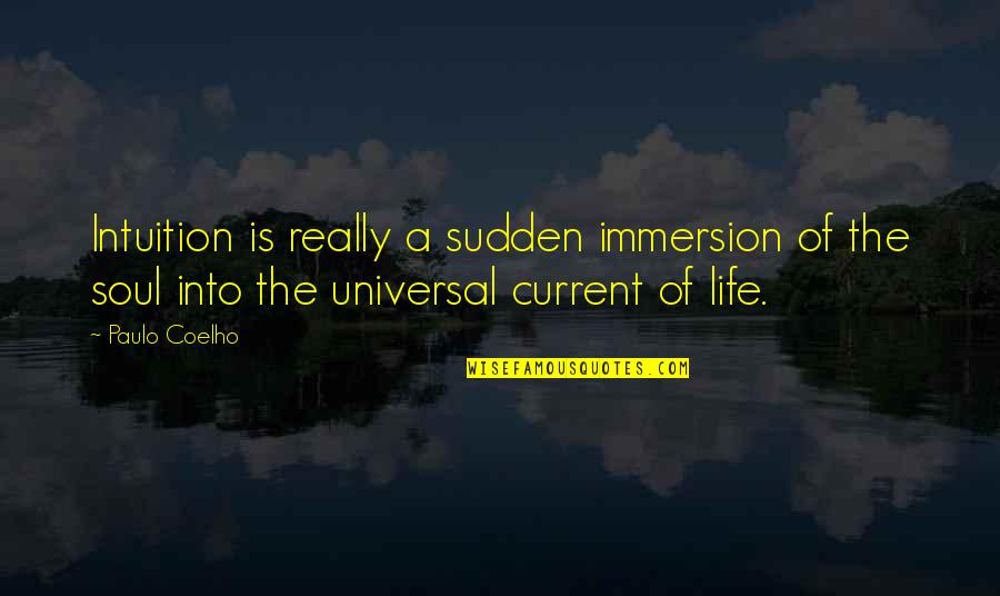 Alchemist Paulo Coelho Quotes By Paulo Coelho: Intuition is really a sudden immersion of the