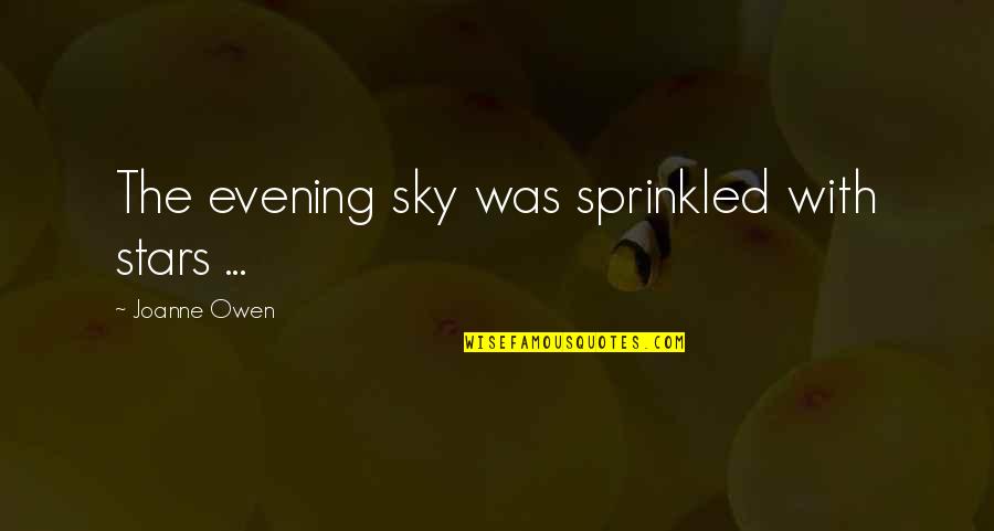 Alchemist Quotes By Joanne Owen: The evening sky was sprinkled with stars ...
