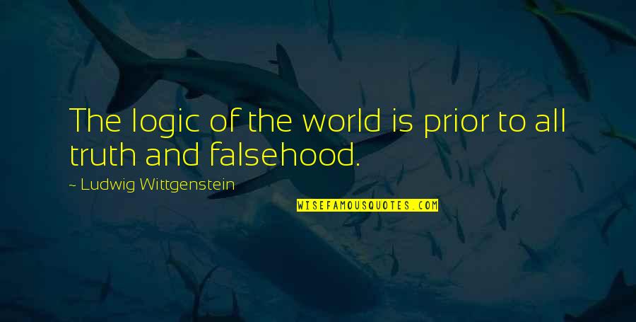 Alcira Conquistador Quotes By Ludwig Wittgenstein: The logic of the world is prior to