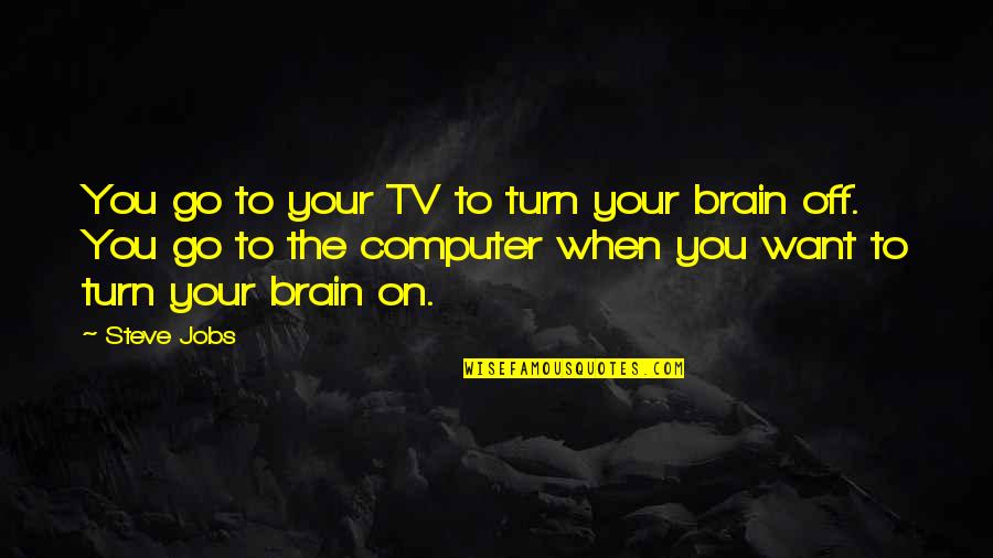 Alcohol On Planes Quotes By Steve Jobs: You go to your TV to turn your