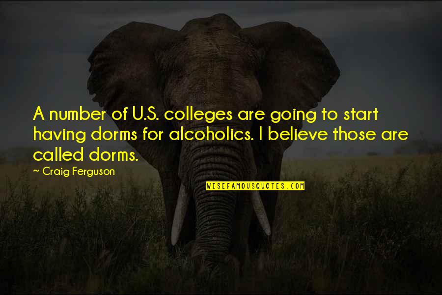 Alcoholics Quotes By Craig Ferguson: A number of U.S. colleges are going to