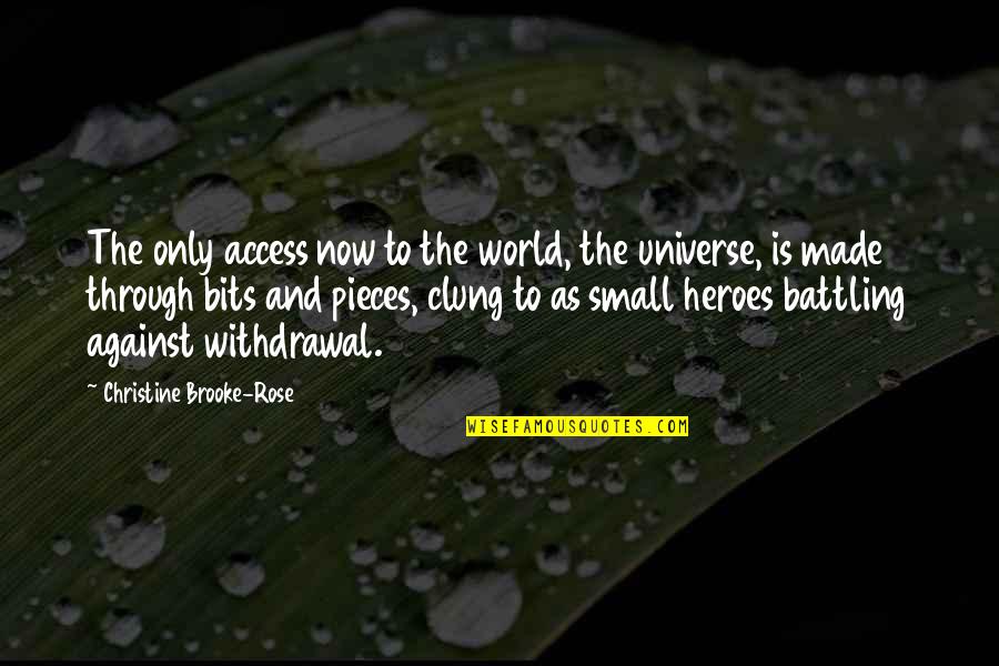 Alcoholics Recovery Quotes By Christine Brooke-Rose: The only access now to the world, the