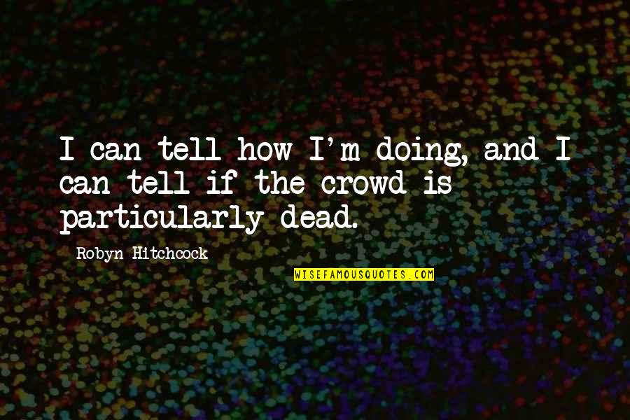 Alcoholics Recovery Quotes By Robyn Hitchcock: I can tell how I'm doing, and I