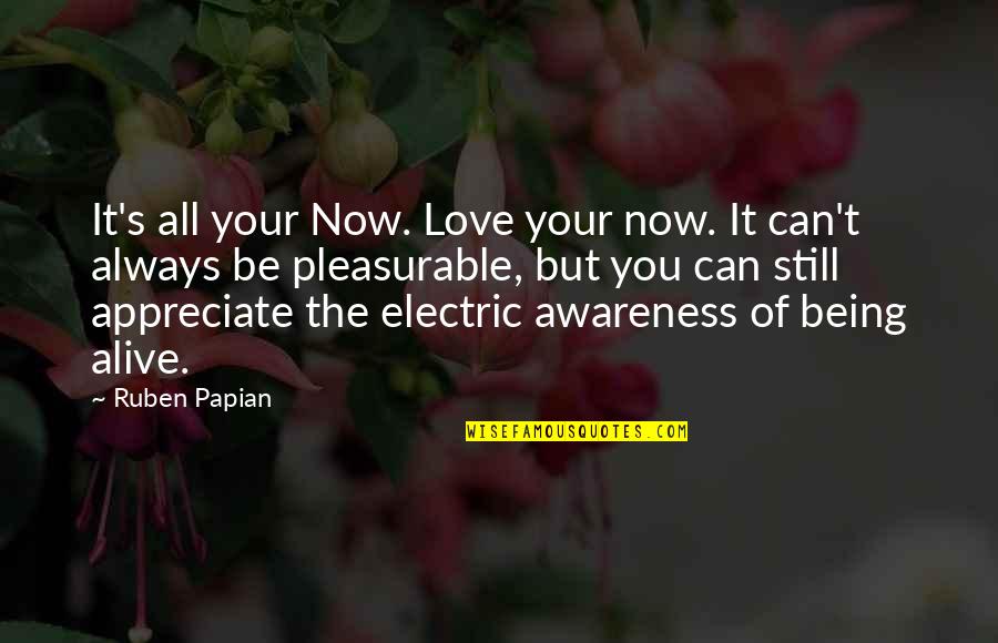 Alcyoneus Egg Quotes By Ruben Papian: It's all your Now. Love your now. It
