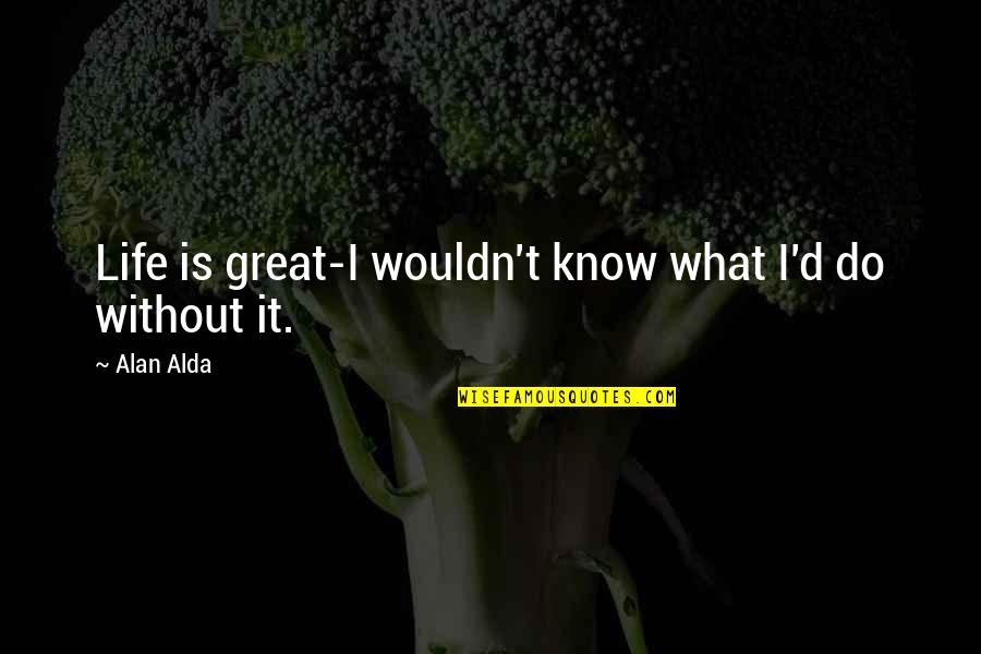 Alda Quotes By Alan Alda: Life is great-I wouldn't know what I'd do