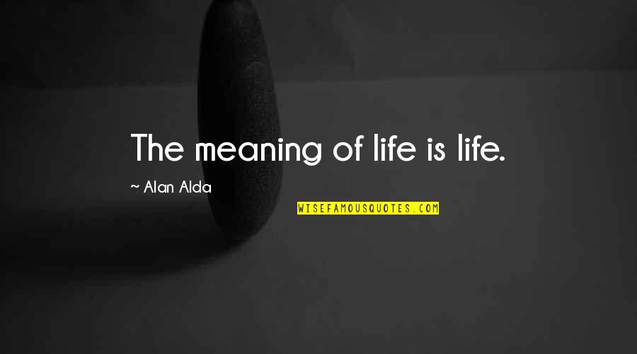 Alda Quotes By Alan Alda: The meaning of life is life.
