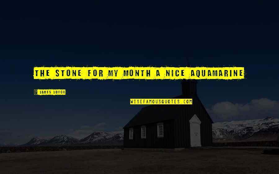 Aldinger Dr Quotes By James Joyce: the stone for my month a nice aquamarine