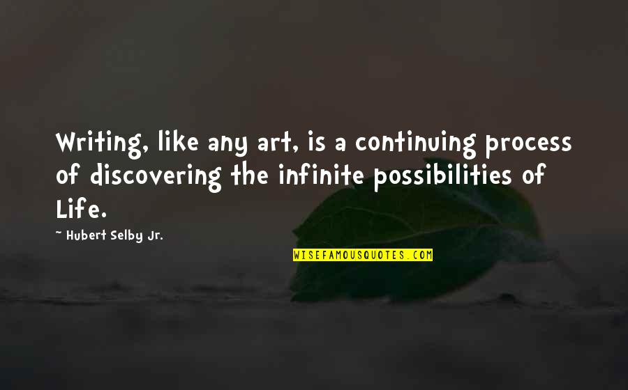 Aldiran Quotes By Hubert Selby Jr.: Writing, like any art, is a continuing process