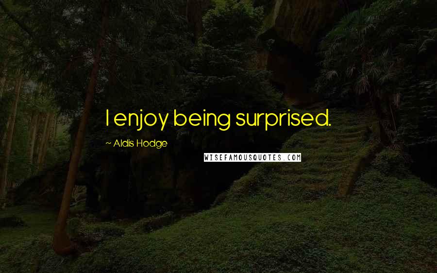 Aldis Hodge quotes: I enjoy being surprised.